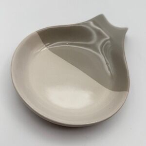 Stoneware Ceramic Spoon Rest Hand Dipped Cream Cooking Utensil Holder FAVOR